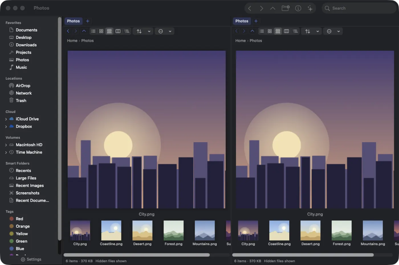 Pathem — gallery view with demo files